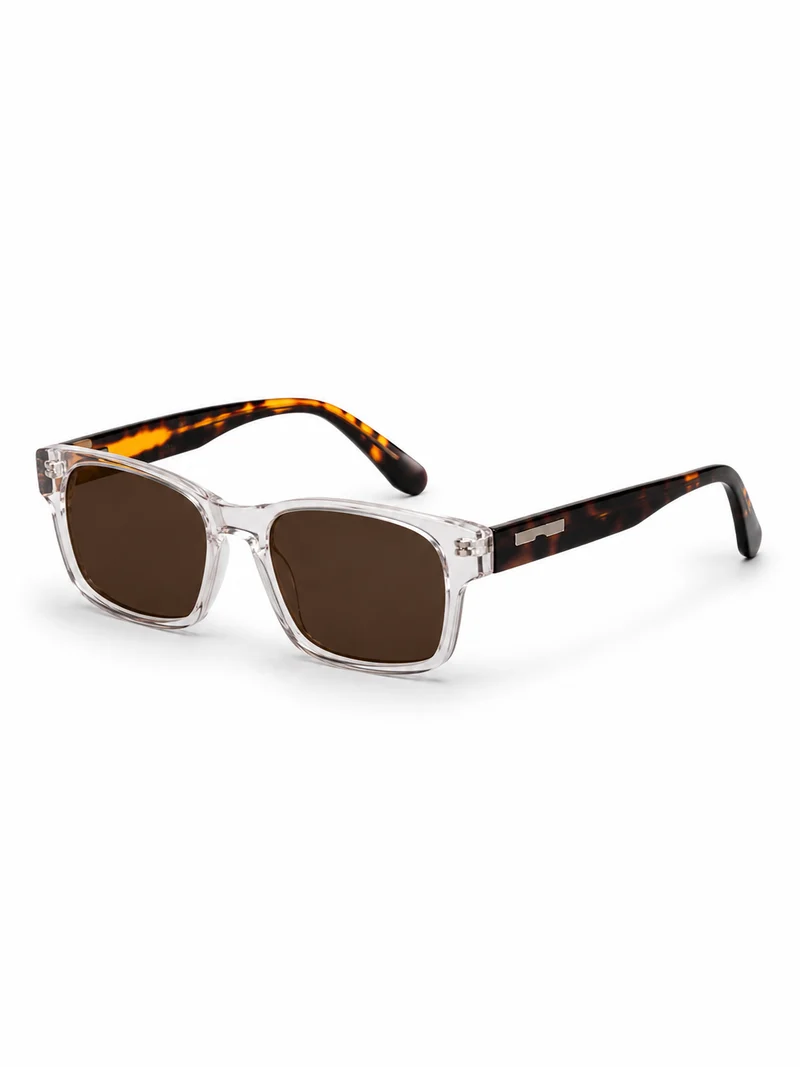Herren Rechteckige randlose Sonnenbrille mit geraden Bügeln