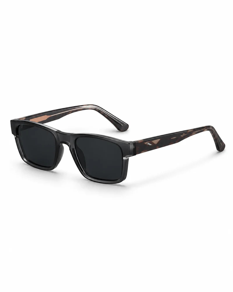 Herren Rechteckige randlose Sonnenbrille mit geraden Bügeln