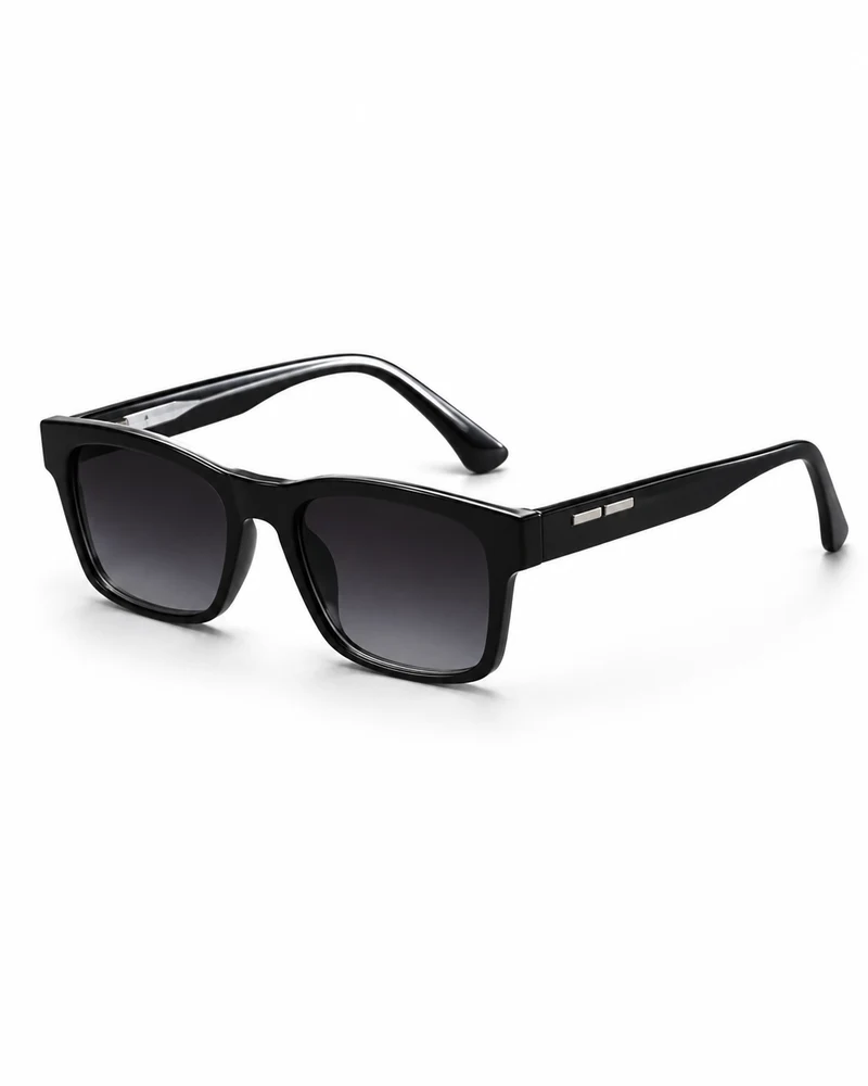 Herren Rechteckige randlose Sonnenbrille mit geraden Bügeln
