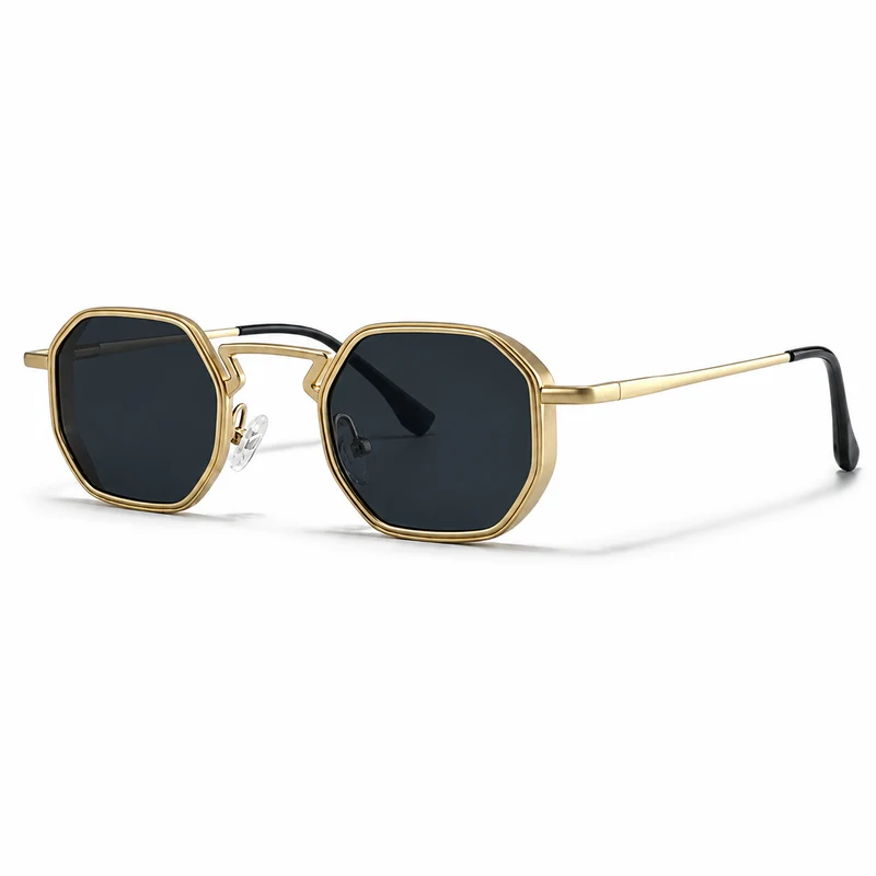Herren Sonnenbrille mit geometrischer Vollrandfassung und Winkelsteg