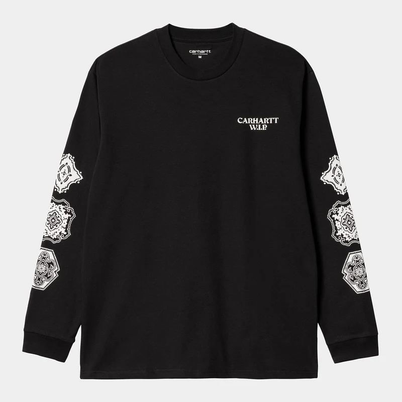 Carhartt WIP Langärmliges Scope-T-Shirt aus Bio-Baumwolle für Herren – Schwarz / Weiß