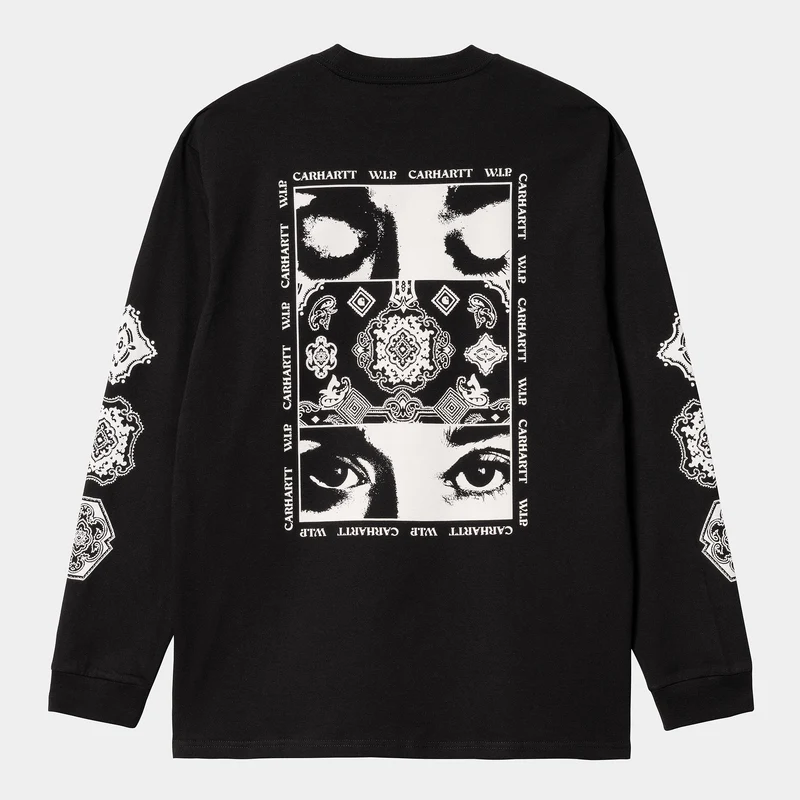 Carhartt WIP Langärmliges Scope-T-Shirt aus Bio-Baumwolle für Herren – Schwarz / Weiß