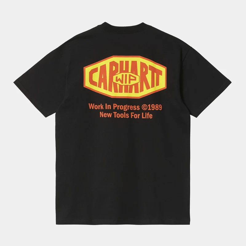 Carhartt WIP Kurzärmliges Herren-T-Shirt aus Bio-Baumwolle von New Tools – Schwarz