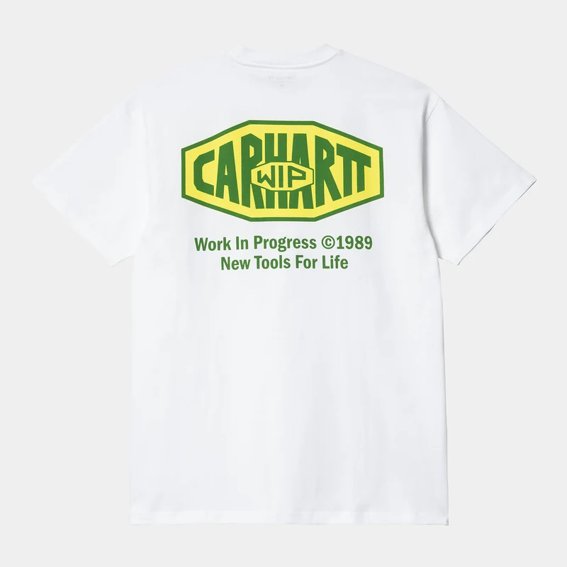 Carhartt WIP Kurzärmliges Herren-T-Shirt aus Bio-Baumwolle von New Tools – Weiß