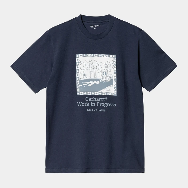 Carhartt WIP Herren Steamroller Kurzarm-T-Shirt aus Bio-Baumwolle – Enzian