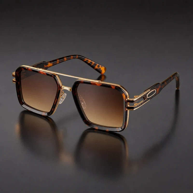 Eckige Damen-Sonnenbrille mit Doppelsteg