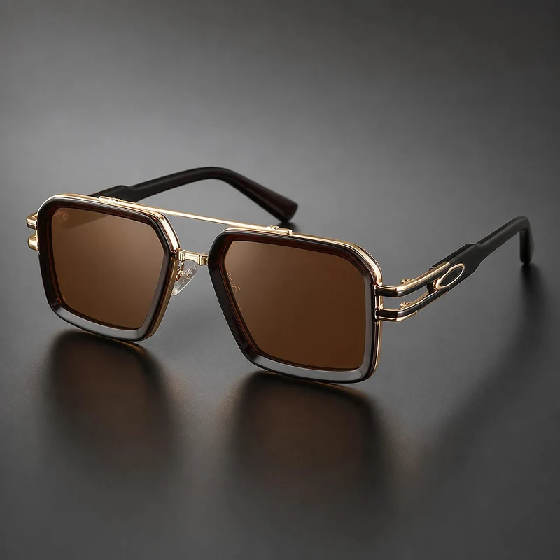 Eckige Damen-Sonnenbrille mit Doppelsteg