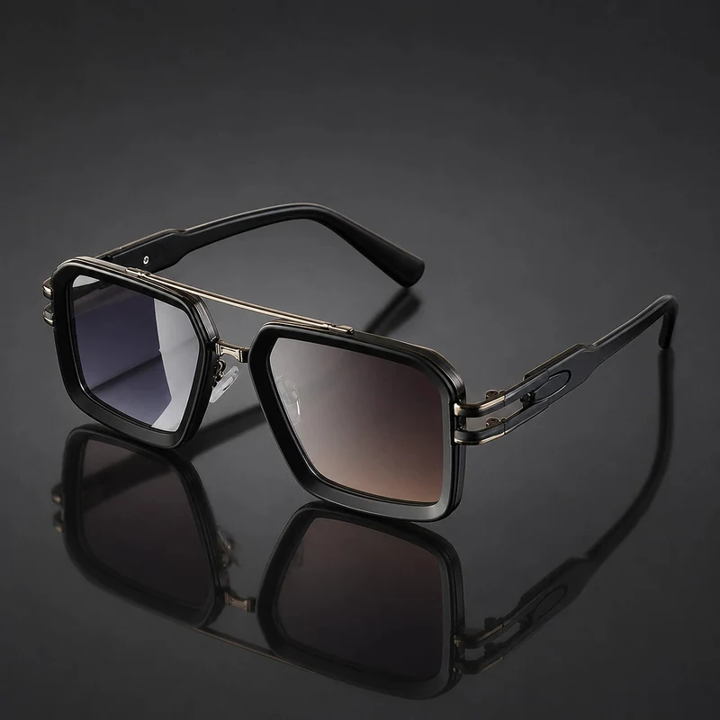 Eckige Damen-Sonnenbrille mit Doppelsteg