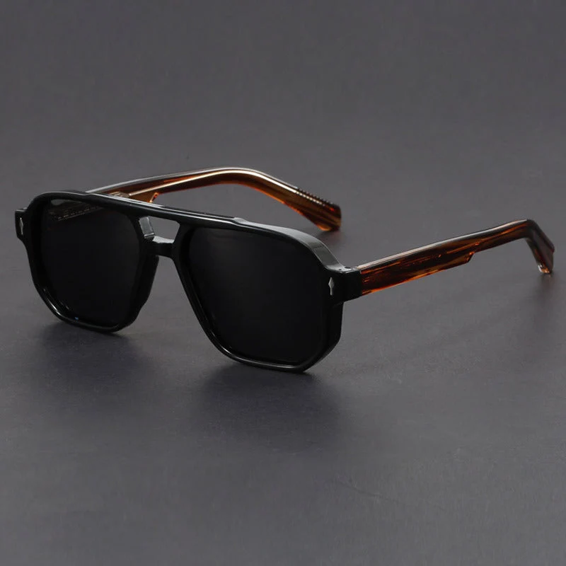 Unisex-Sonnenbrille mit Doppelsteg in quadratischer Form