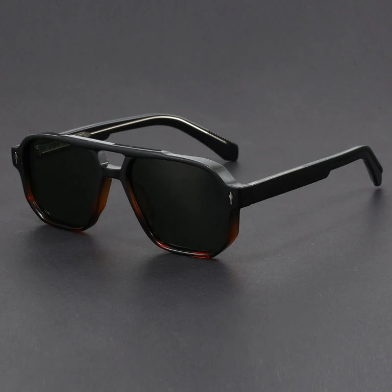 Unisex-Sonnenbrille mit Doppelsteg in quadratischer Form