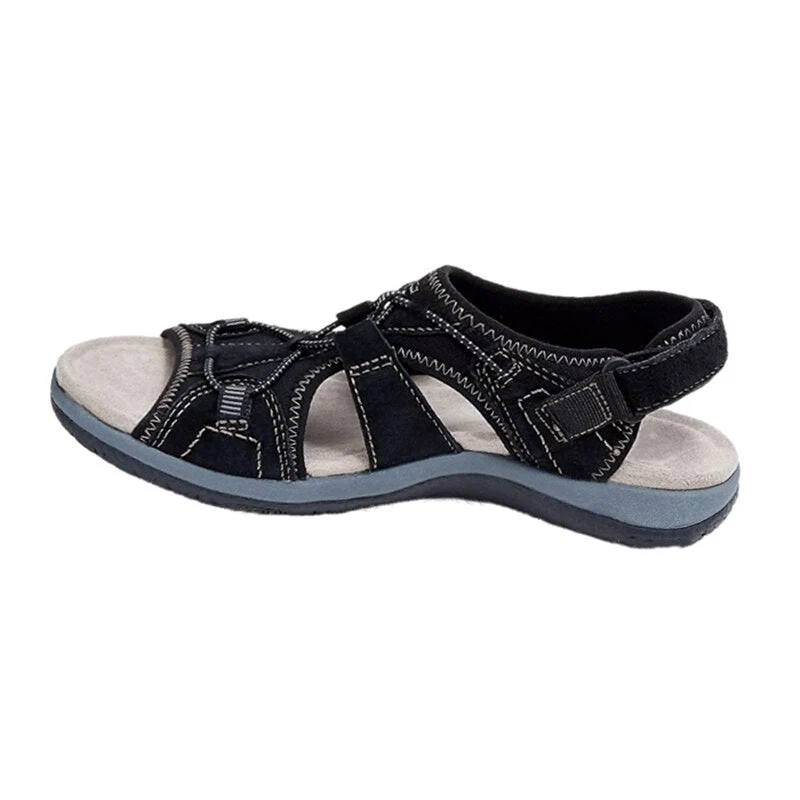 Damen-Sandalen mit offener Zehenpartie, Bungee-Kordelzug und Fersenriemen