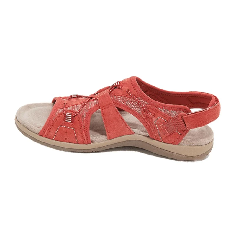 Damen-Sandalen mit offener Zehenpartie, Bungee-Kordelzug und Fersenriemen