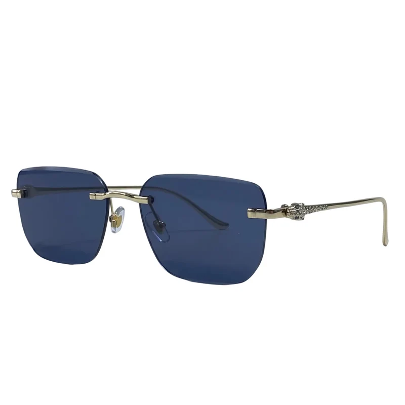 Herren Sonnenbrille mit quadratischen Gläsern und verziertem Bügeldetail