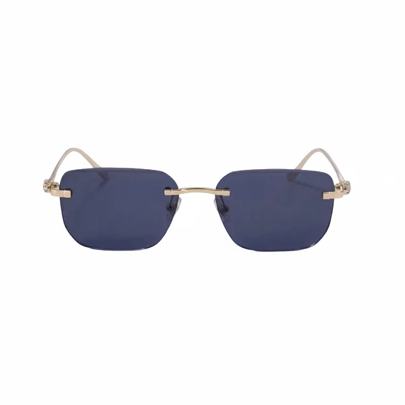 Herren Sonnenbrille mit quadratischen Gläsern und verziertem Bügeldetail