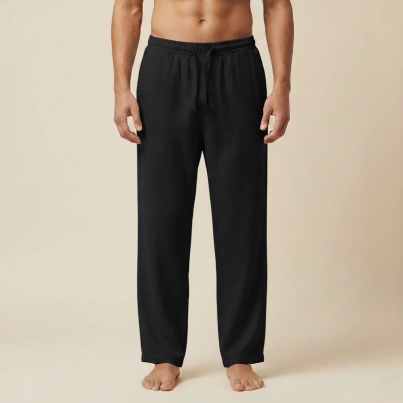 Herrenhose mit Kordelzug und geradem Bein