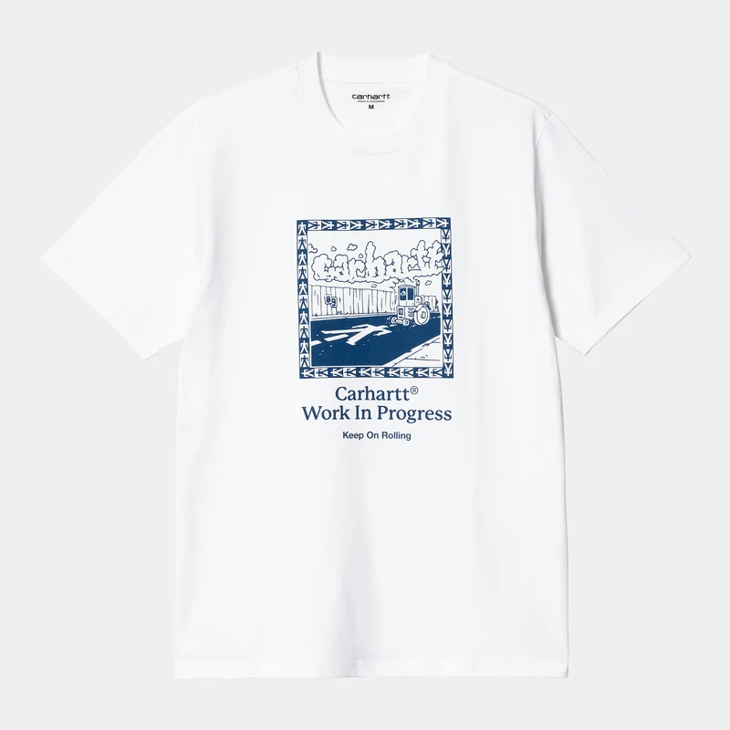 Carhartt WIP Herren Steamroller Kurzarm-T-Shirt aus Bio-Baumwolle – Weiß