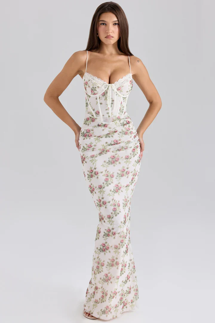 Viola | Fließendes Blumen-Maxikleid