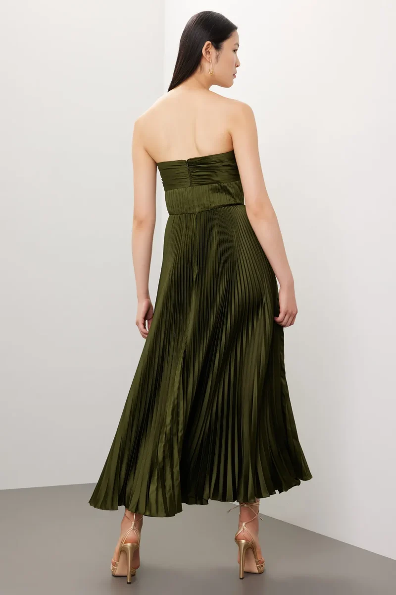 Alenya | Trägerloses Plissé-Maxikleid