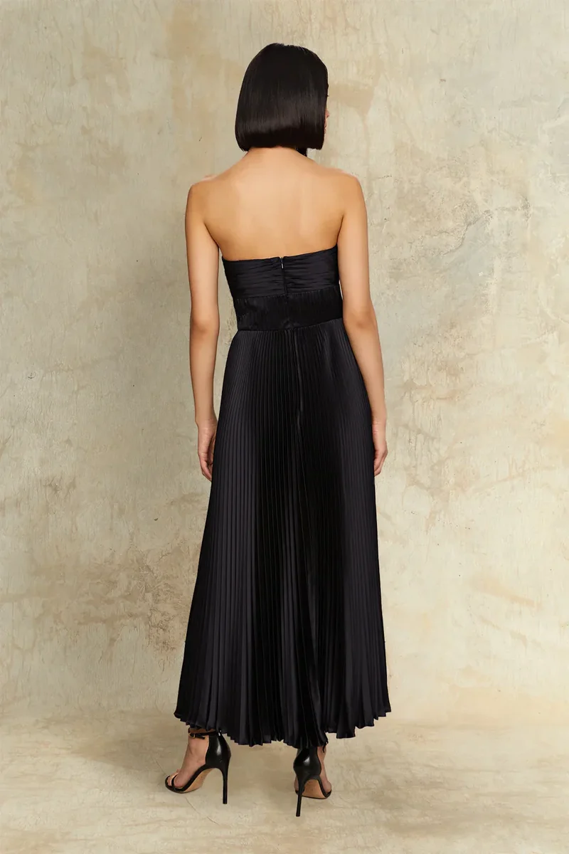 Alenya | Trägerloses Plissé-Maxikleid