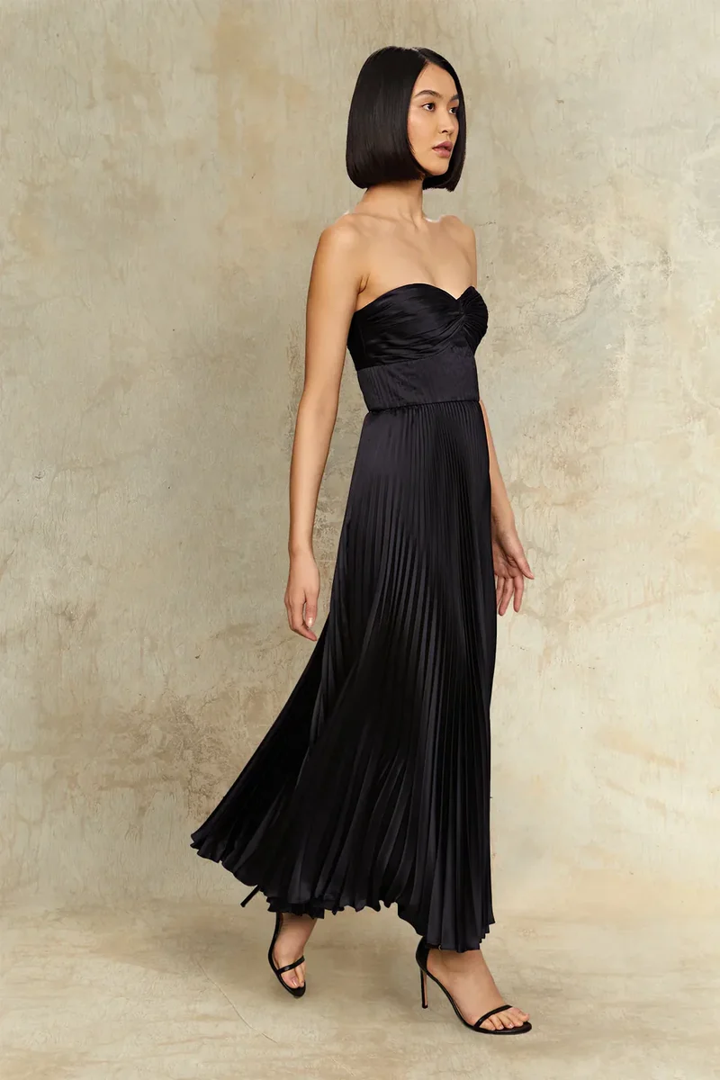 Alenya | Trägerloses Plissé-Maxikleid