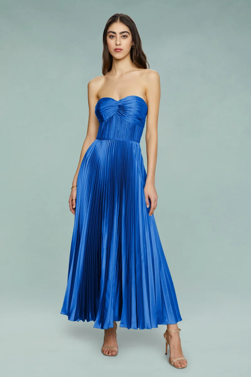 Alenya | Trägerloses Plissé-Maxikleid