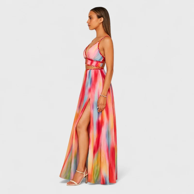 Elisara | Handbemaltes Maxikleid