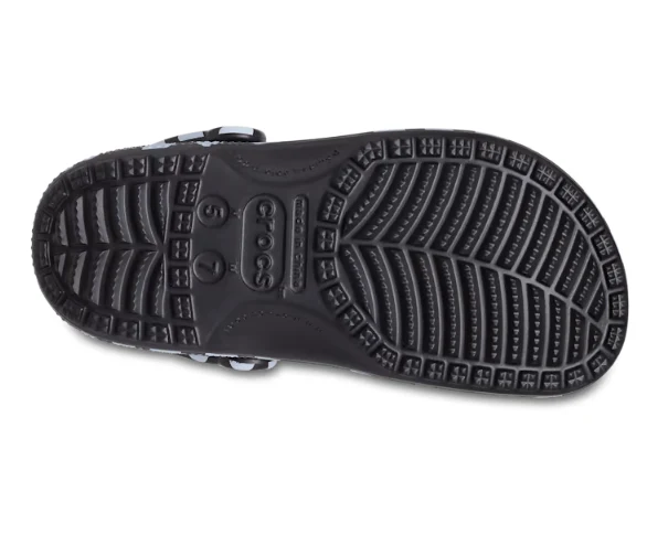 Crocs Unisex-Clog mit klassischem Herz-Print – Schwarz/Weiß