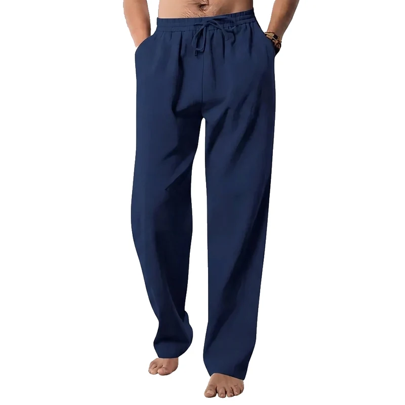 Herren-Hanfhose mit geradem Bein und Kordelzug