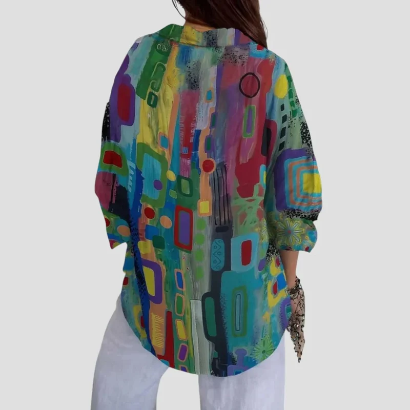 Edna | Elegante Bluse mit geometrischem Muster