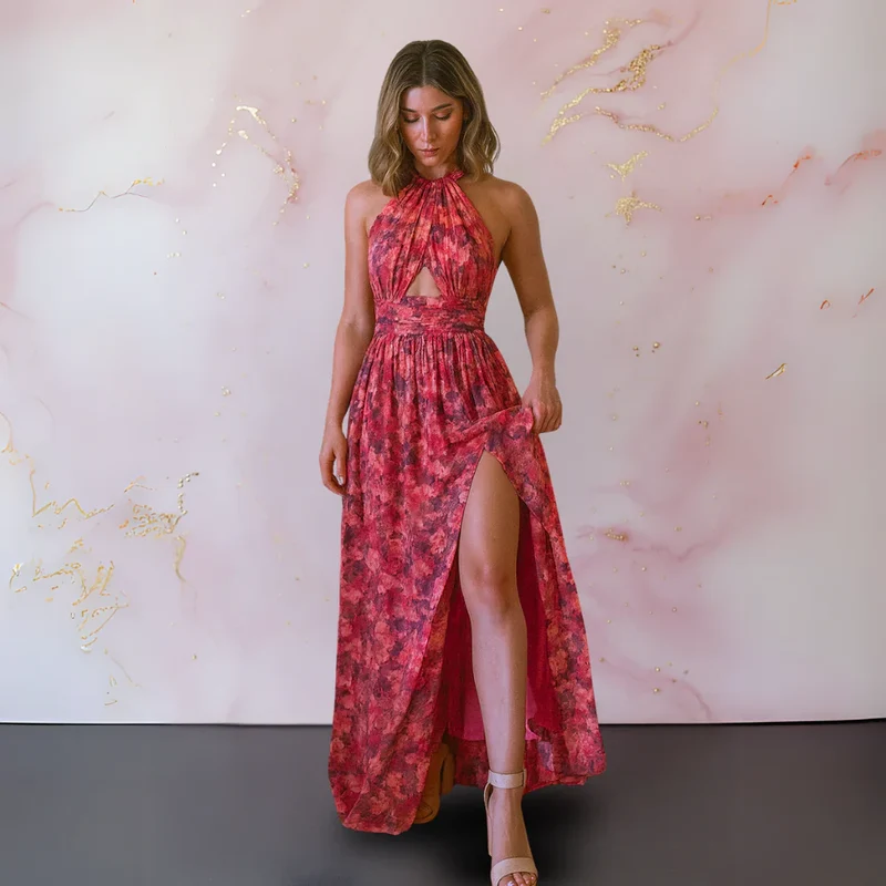 Veronica | Elegantes Maxikleid mit Blumenprint