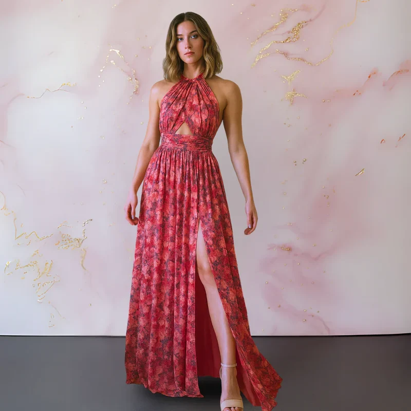 Veronica | Elegantes Maxikleid mit Blumenprint