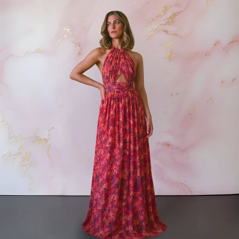 Veronica | Elegantes Maxikleid mit Blumenprint