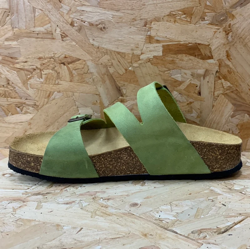 Plakton Seville Mid Apure Ledersandale für Damen – Pistaziengrün