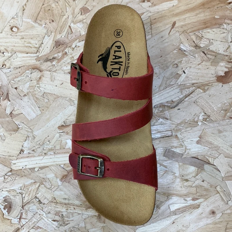 Plakton Seville Mid Apure Ledersandale für Damen – Rot