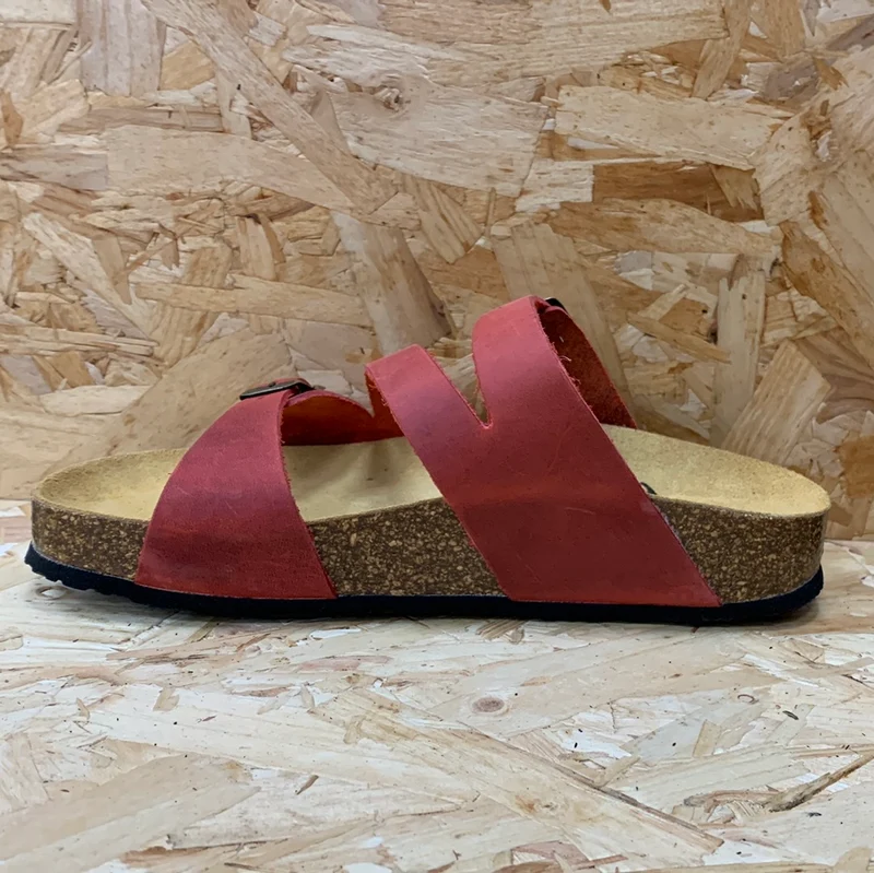 Plakton Seville Mid Apure Ledersandale für Damen – Rot
