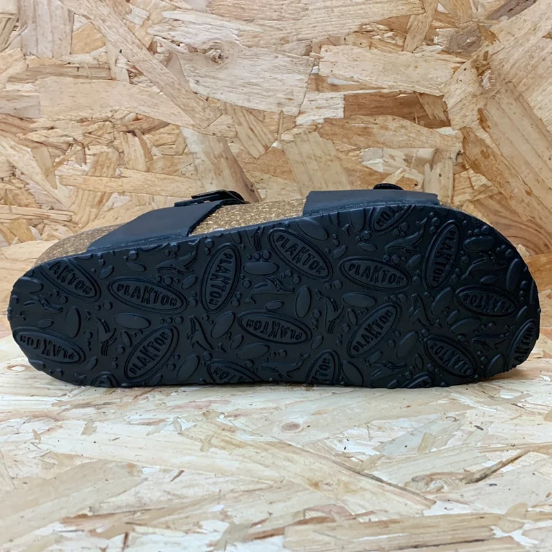 Plakton Seville Mid Apure Ledersandale für Damen – Schwarz