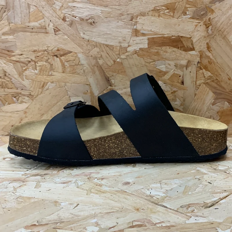 Plakton Seville Mid Apure Ledersandale für Damen – Schwarz
