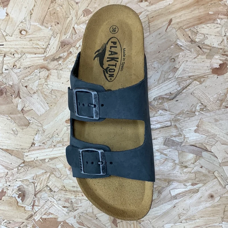 Plakton Damen-Plateausandale Malaga aus Jute-Nubukleder – Grau
