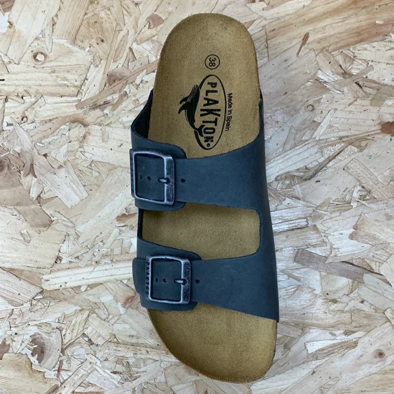 Plakton Damen-Sandale Malaga Mid aus Nubukleder – Grau