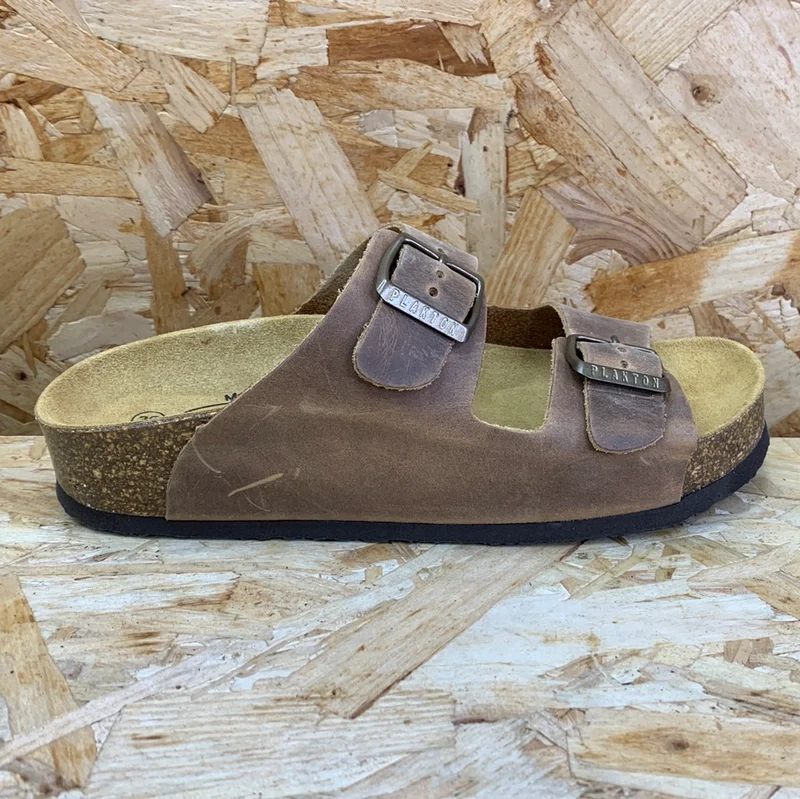 Plakton Damen Malaga Mid Apure Ledersandale – Eichenbraun