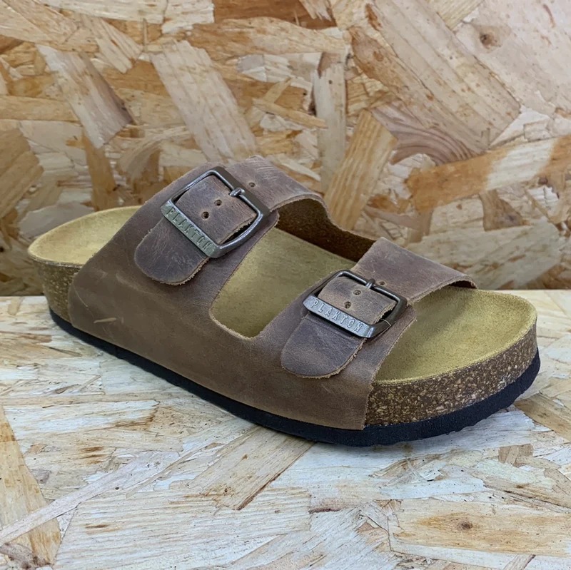 Plakton Damen Malaga Mid Apure Ledersandale – Eichenbraun