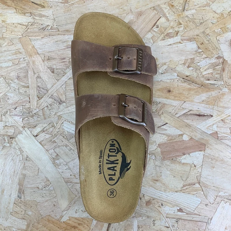 Plakton Damen Malaga Mid Apure Ledersandale – Eichenbraun