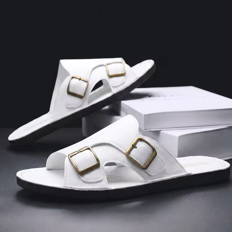 Herren Sandalen mit Doppelriemen und Schnallenverschluss