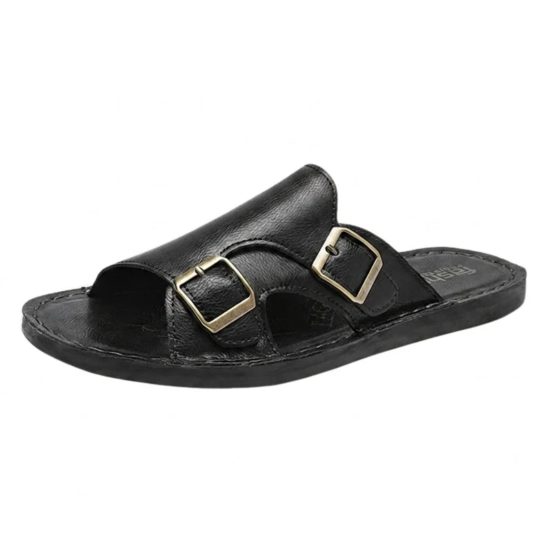 Herren Sandalen mit Doppelriemen und Schnallenverschluss