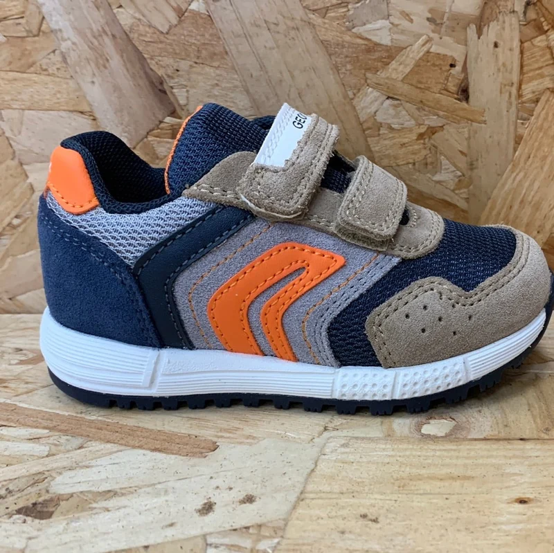 Geox Kleinkinder-B-Alben-BD-Trainer – Keks/Marineblau