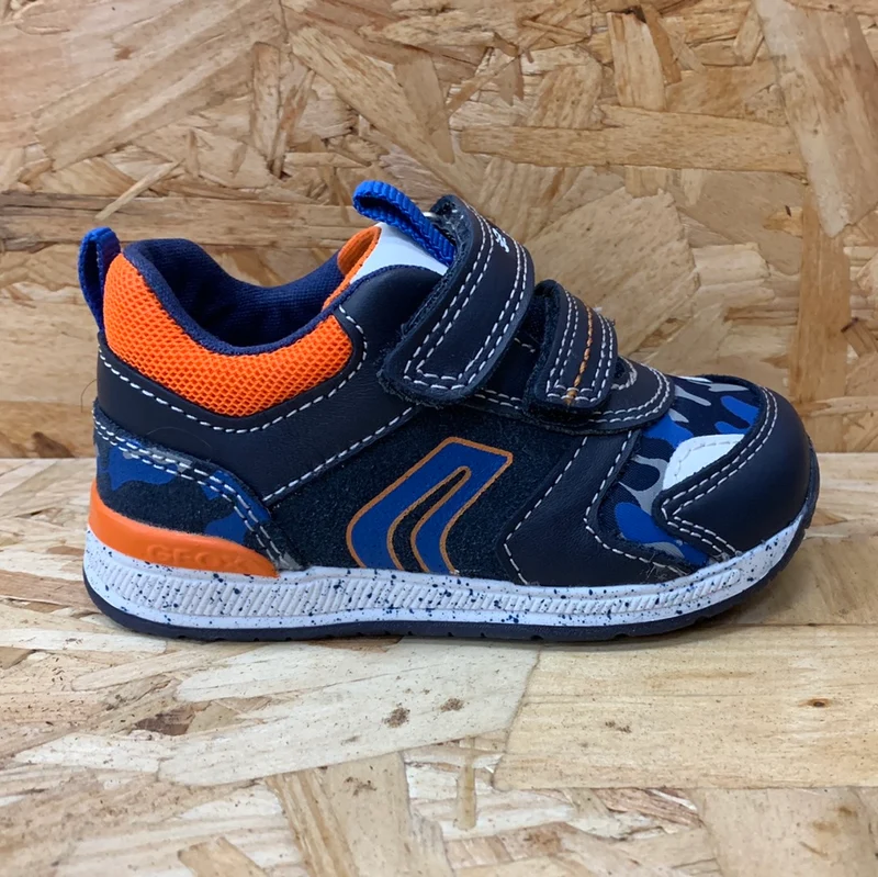 Geox B Rishon BB-Trainer für Kleinkinder – Marineblau/Orange