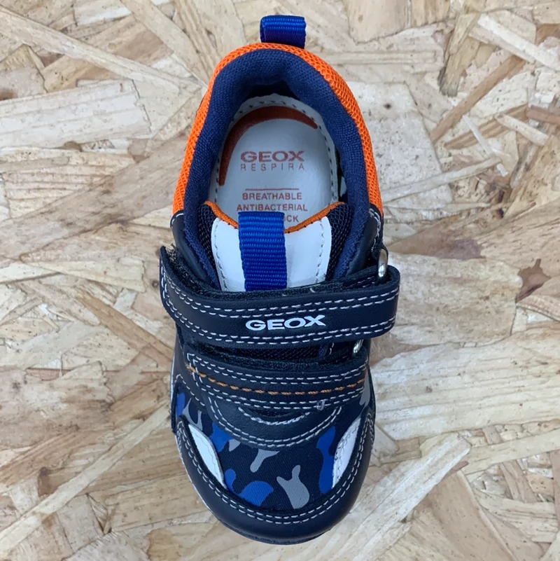 Geox B Rishon BB-Trainer für Kleinkinder – Marineblau/Orange