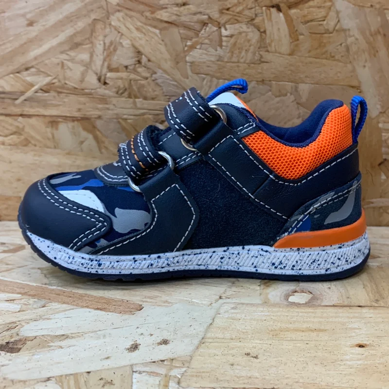 Geox B Rishon BB-Trainer für Kleinkinder – Marineblau/Orange