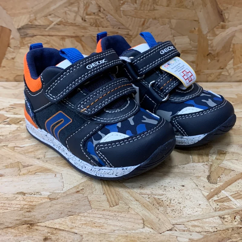 Geox B Rishon BB-Trainer für Kleinkinder – Marineblau/Orange
