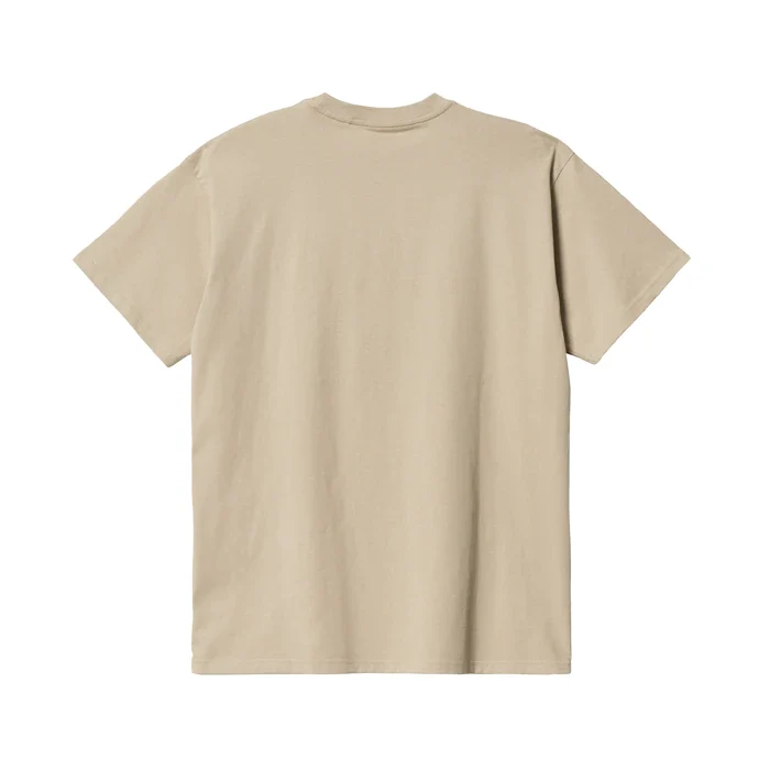 Carhartt WIP Kurzärmliges Herren-T-Shirt mit Schriftzug-Stickerei – Wand/Wachs